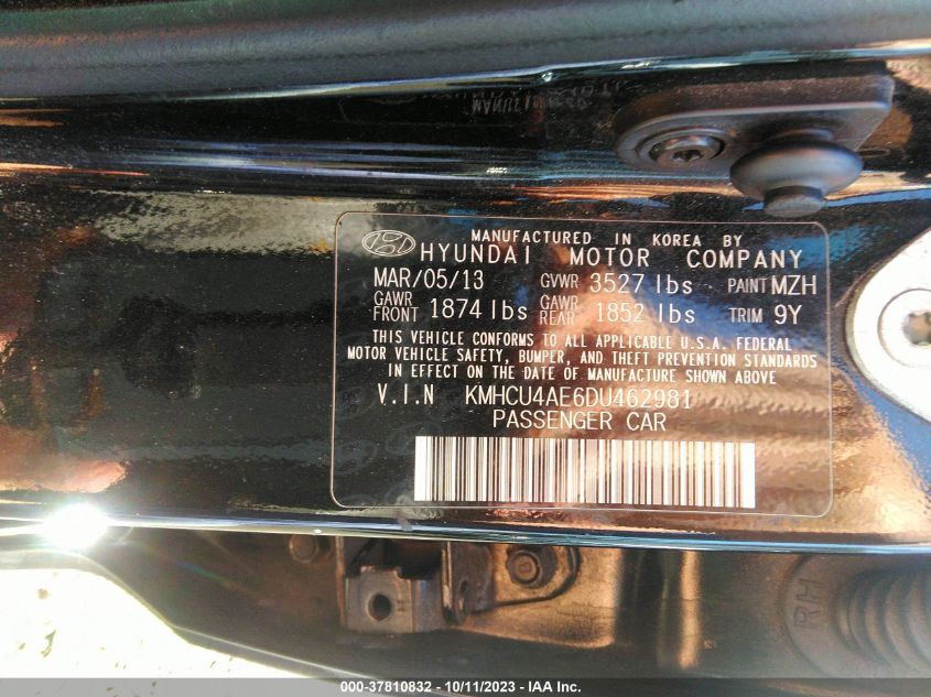 2013 HYUNDAI ACCENT GLS - KMHCU4AE6DU462981