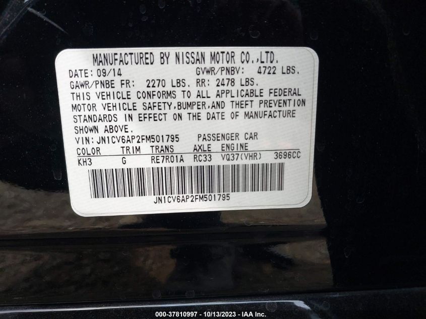 2015 INFINITI Q40 JN1CV6AP2FM501795