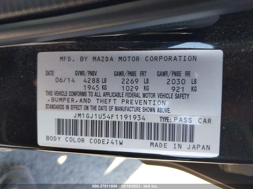 2015 MAZDA MAZDA6 I SPORT - JM1GJ1U54F1191934