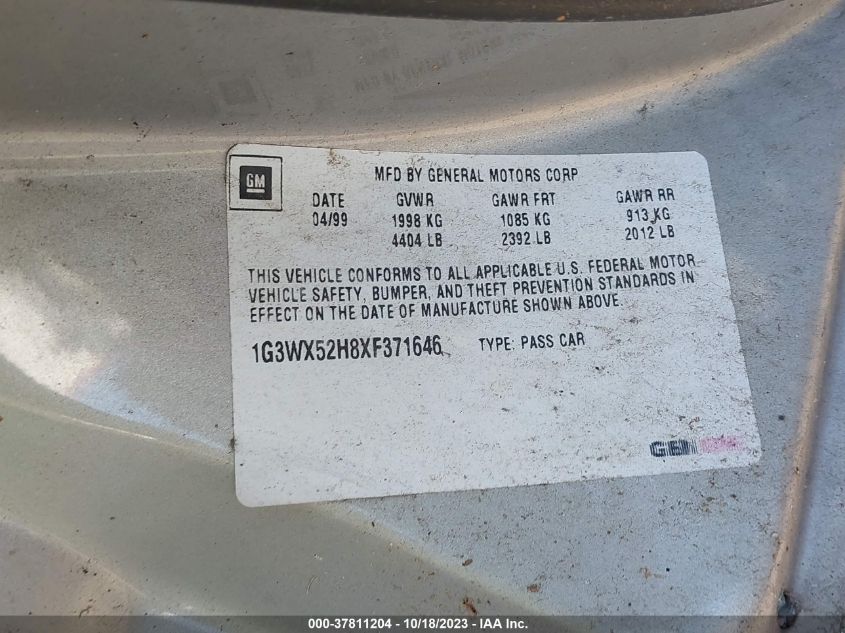 1G3WX52H8XF371646 1999 OLDSMOBILE INTRIGUE GLSphoto 9