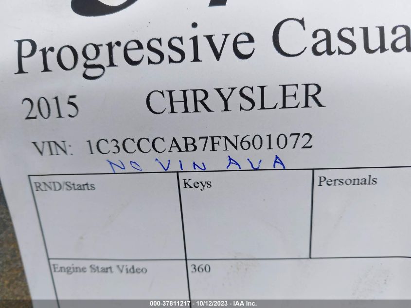 2015 CHRYSLER 200 LIMITED - 1C3CCCAB7FN601072