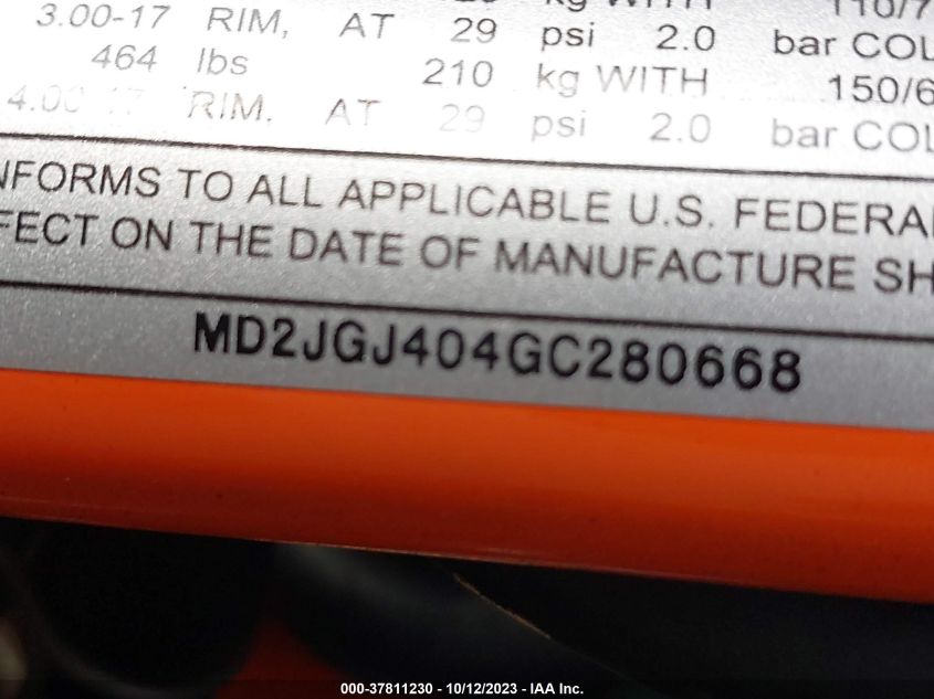 2016 KTM RC 390 MD2JGJ404GC280668