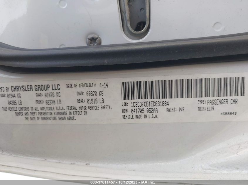 2014 DODGE DART LIMITED - 1C3CDFCB1ED831884