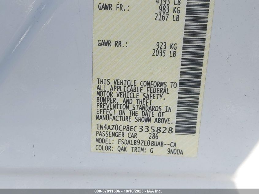 2014 NISSAN LEAF S/SV/SL - 1N4AZ0CP8EC335828