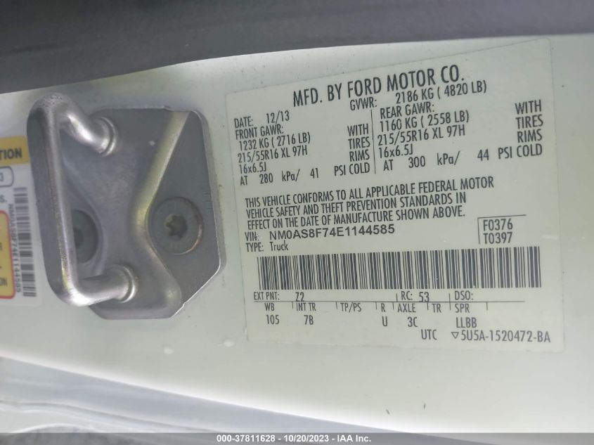 2014 FORD TRANSIT CONNECT WAGON XLT NM0AS8F74E1144585