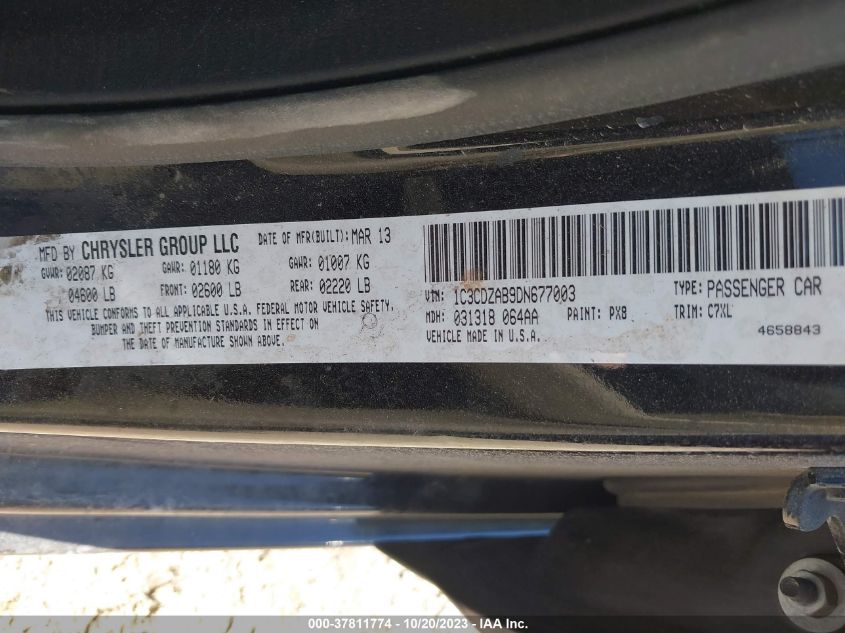 2013 DODGE AVENGER SE - 1C3CDZAB9DN677003