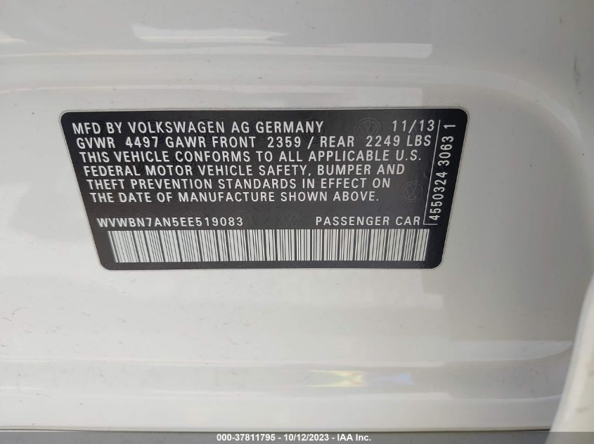 2014 VOLKSWAGEN CC SPORT - WVWBN7AN5EE519083