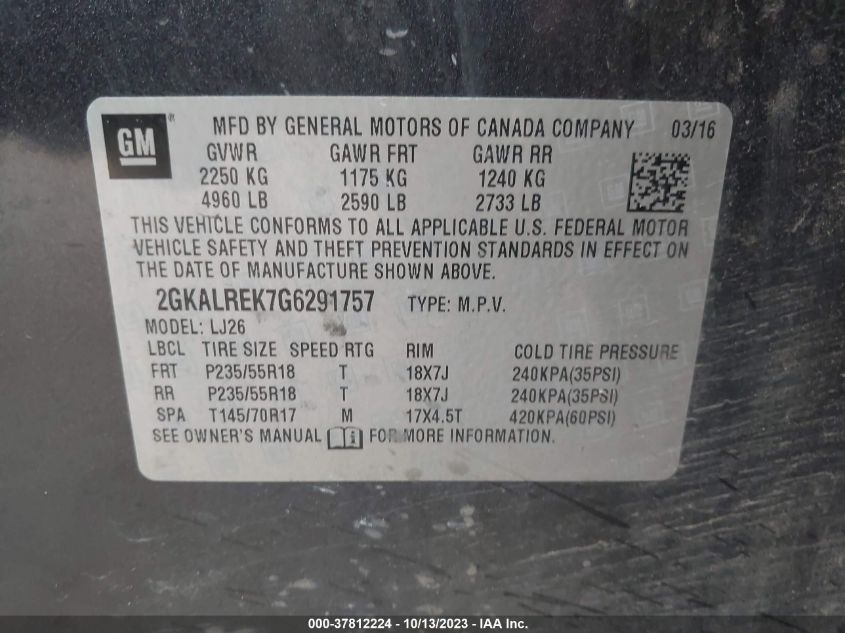 2016 GMC TERRAIN DENALI - 2GKALREK7G6291757