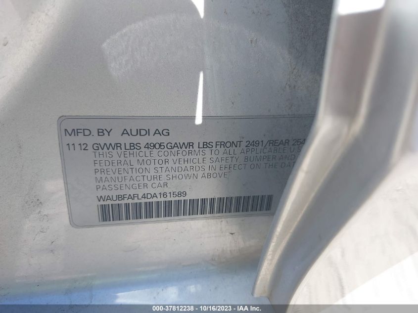 2013 AUDI A4 PREMIUM - WAUBFAFL4DA161589