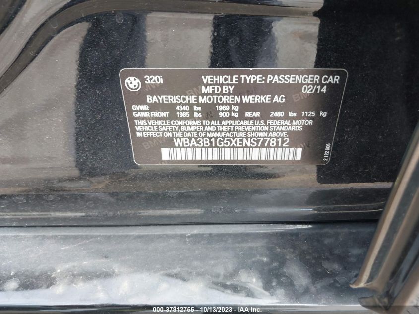 2014 BMW 320I WBA3B1G5XENS77812