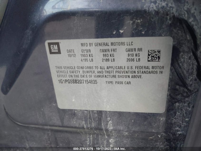 2013 CHEVROLET CRUZE LTZ - 1G1PG5SB2D7154835