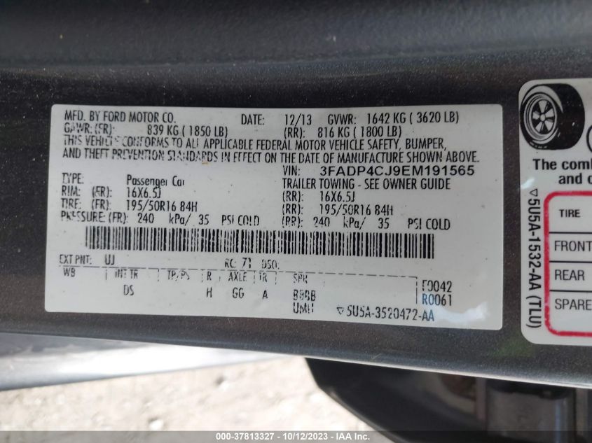 2014 FORD FIESTA TITANIUM - 3FADP4CJ9EM191565