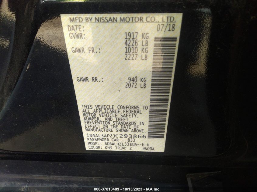 2018 NISSAN ALTIMA 2.5 SR - 1N4AL3AP2JC293866