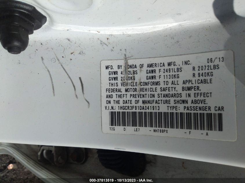 2013 HONDA ACCORD TOURING - 1HGCR3F91DA041913