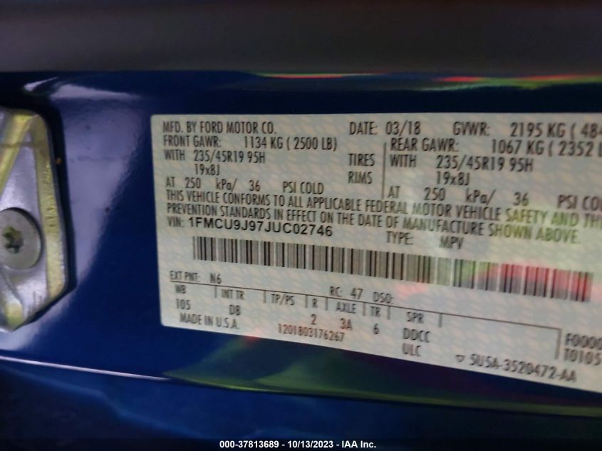 2018 FORD ESCAPE TITANIUM - 1FMCU9J97JUC02746