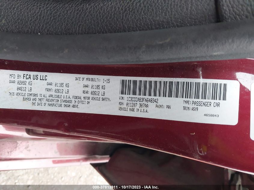 2015 CHRYSLER 200 LIMITED - 1C3CCCAB3FN648342