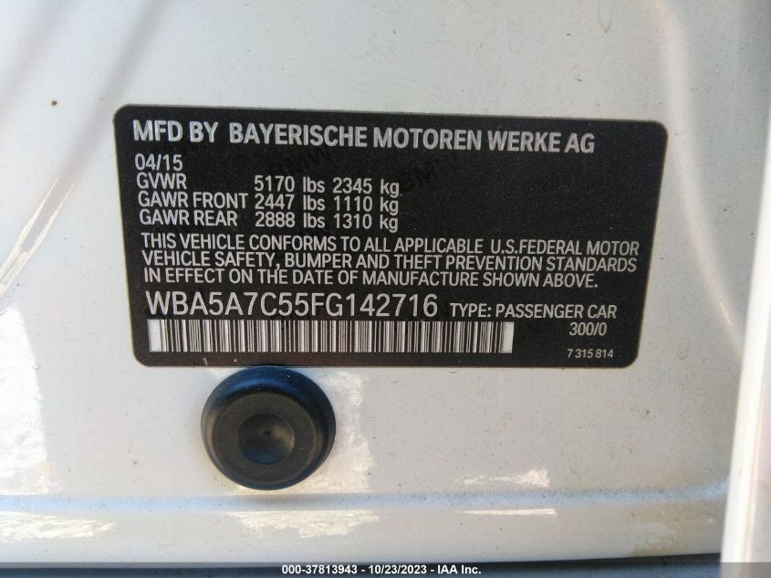 2015 BMW 5 SERIES 528I XDRIVE - WBA5A7C55FG142716