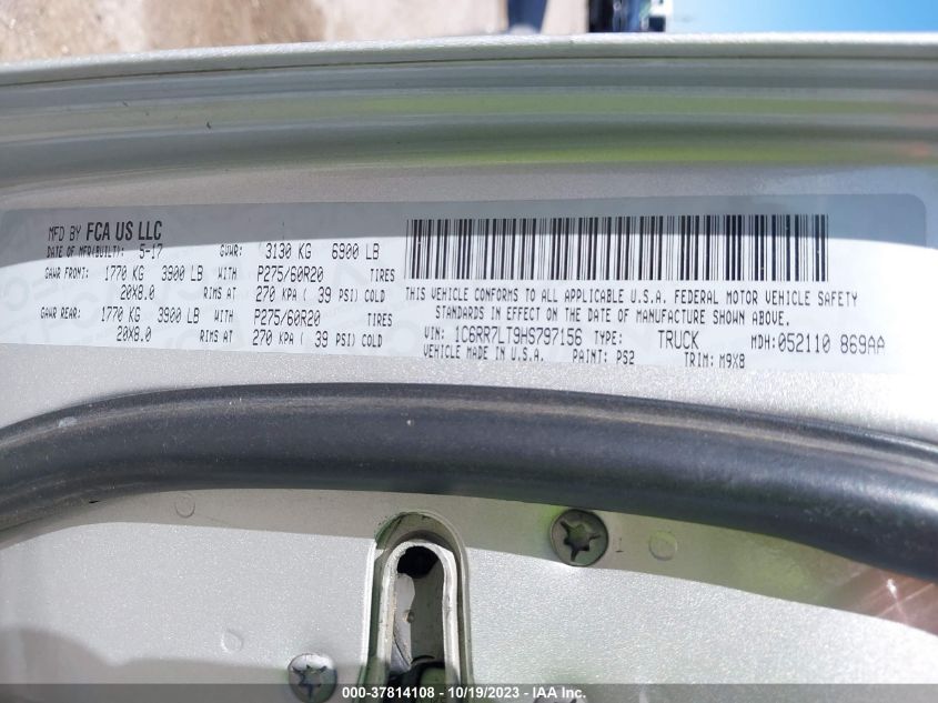 2017 RAM 1500 SLT/BIG HORN - 1C6RR7TT9HS797156
