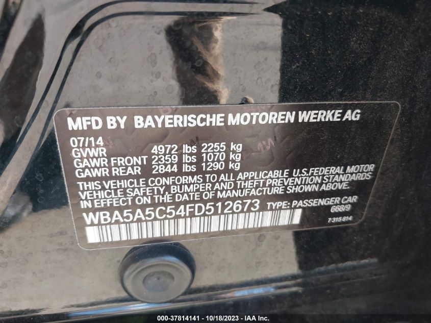 2015 BMW 528I WBA5A5C54FD512673