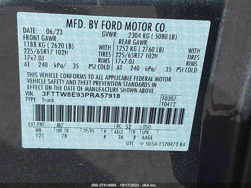 2023 FORD MAVERICK XLT - 3FTTW8E93PRA57918