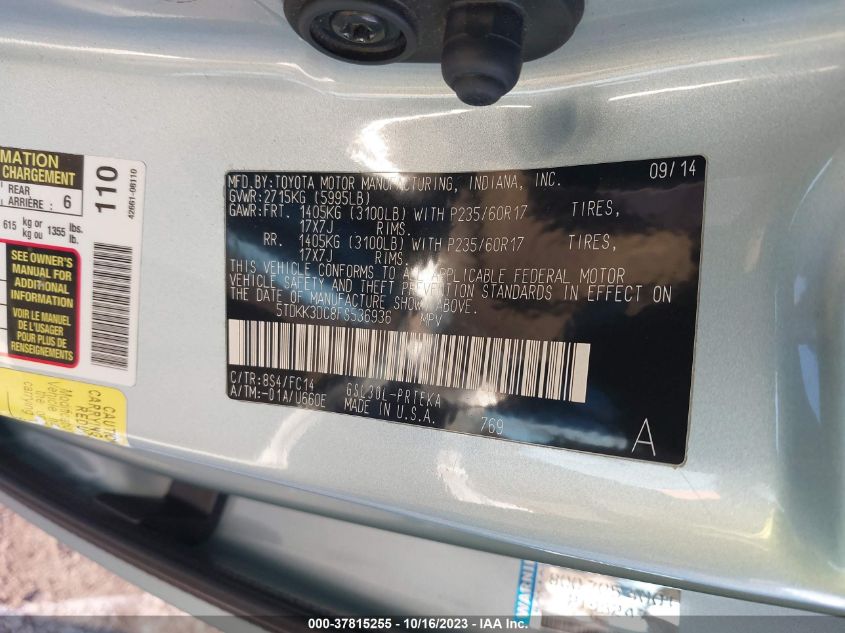 2015 TOYOTA SIENNA LE - 5TDKK3DC8FS536936