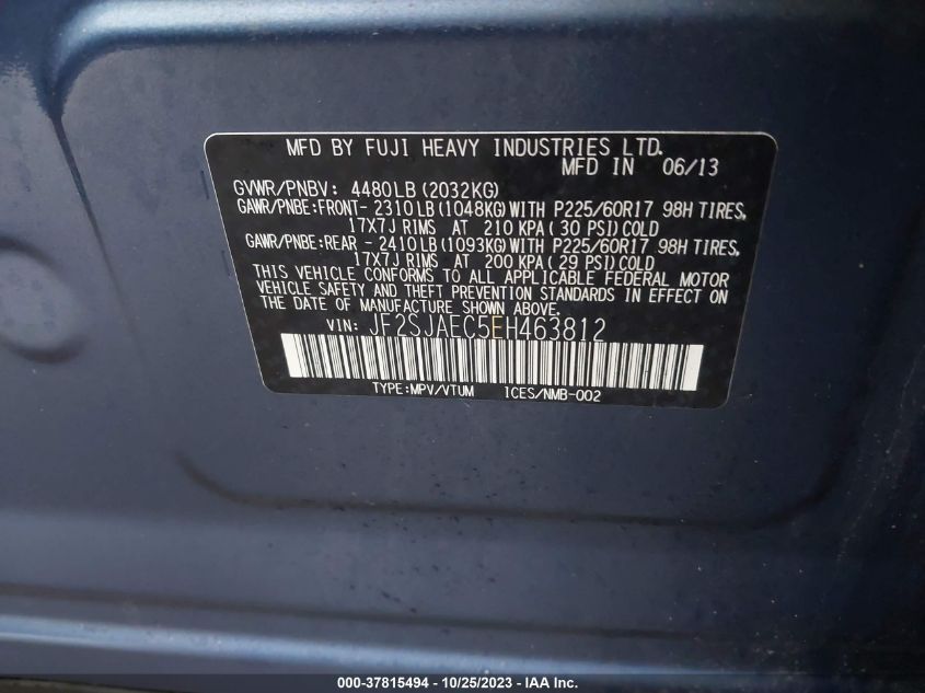 2014 SUBARU FORESTER 2.5I PREMIUM - JF2SJAEC5EH463812