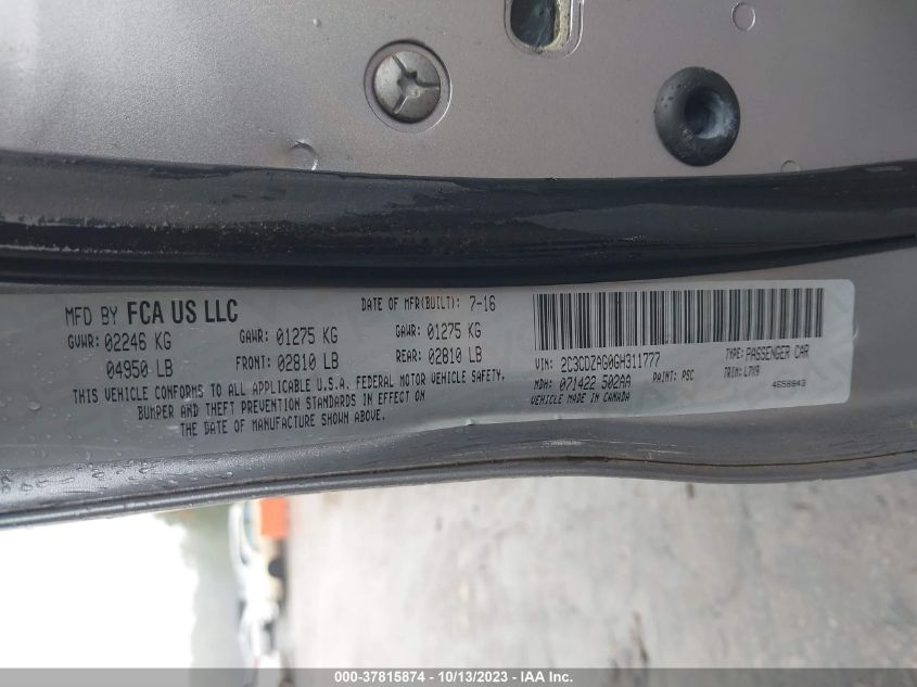 2016 DODGE CHALLENGER SXT - 2C3CDZAG0GH311777