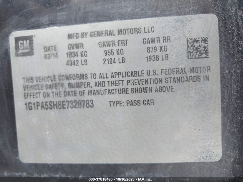 2014 CHEVROLET CRUZE LS - 1G1PA5SH8E7320783