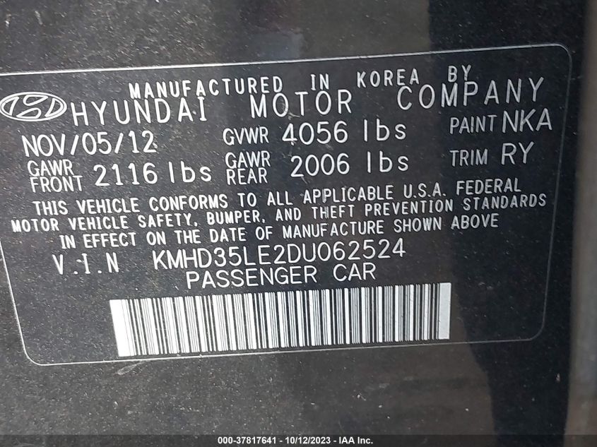 2013 HYUNDAI ELANTRA GT - KMHD35LE2DU062524