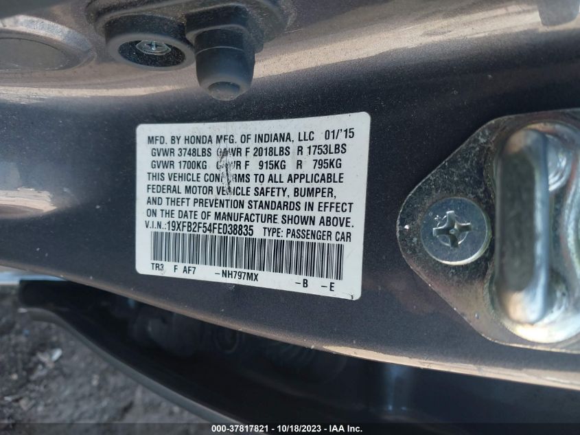 2015 HONDA CIVIC SEDAN LX - 19XFB2F54FE038835