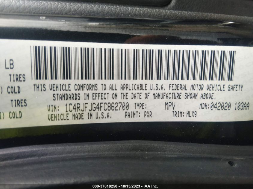 2015 JEEP GRAND CHEROKEE SUMMIT - 1C4RJFJG4FC862700