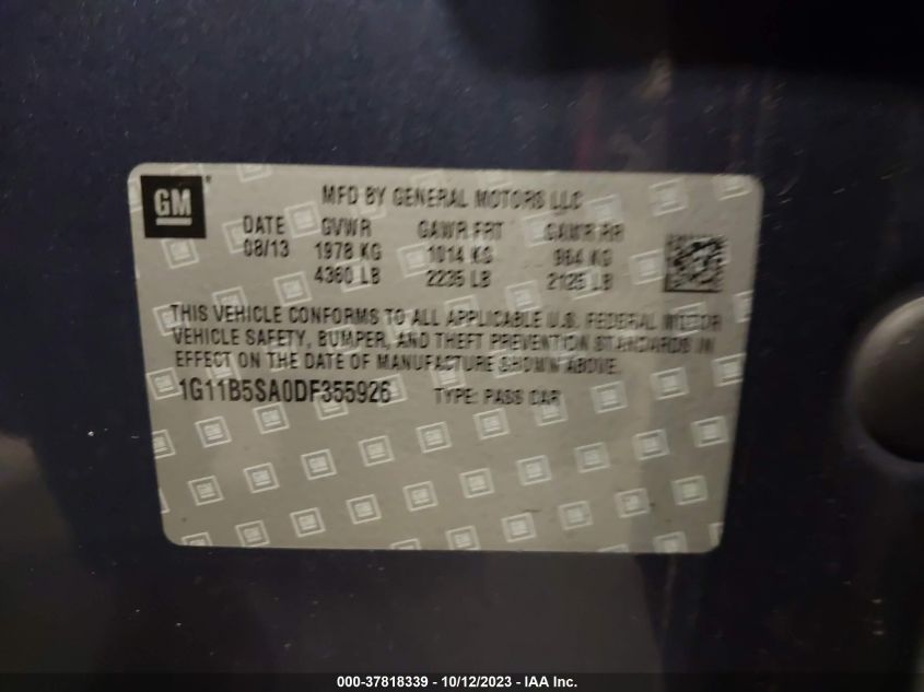 2013 CHEVROLET MALIBU LS - 1G11B5SA0DF355926