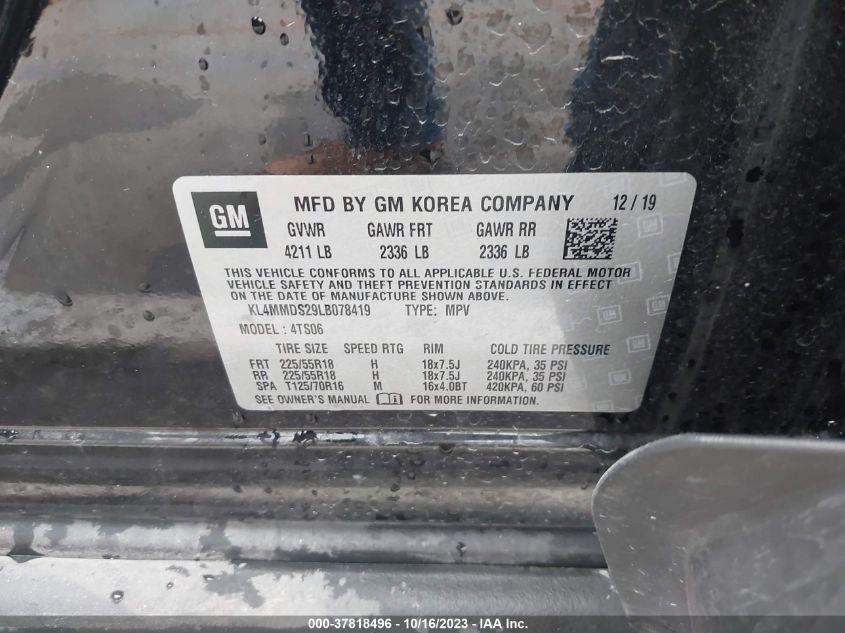 2020 BUICK ENCORE GX SELECT - KL4MMDS29LB078419