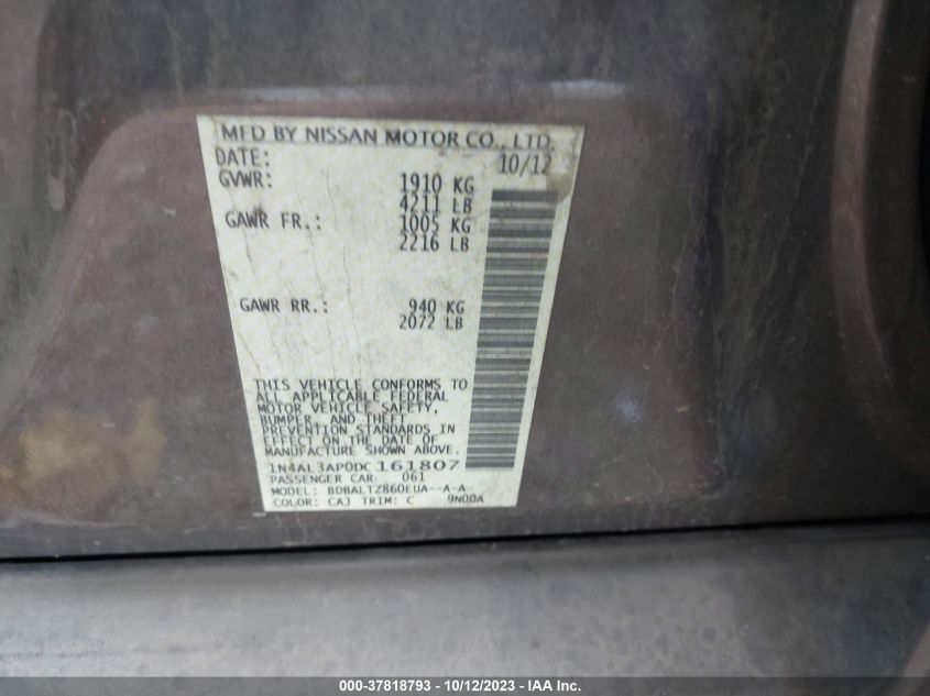 2013 NISSAN ALTIMA 2.5 SV - 1N4AL3AP0DC161807