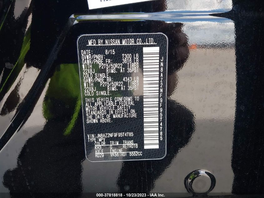 2015 INFINITI QX80 - JN8AZ2NF9F9574785