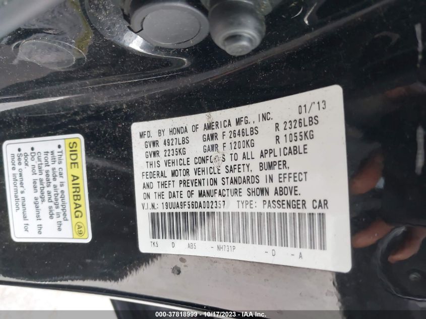 2013 ACURA TL TECH - 19UUA9F56DA002357
