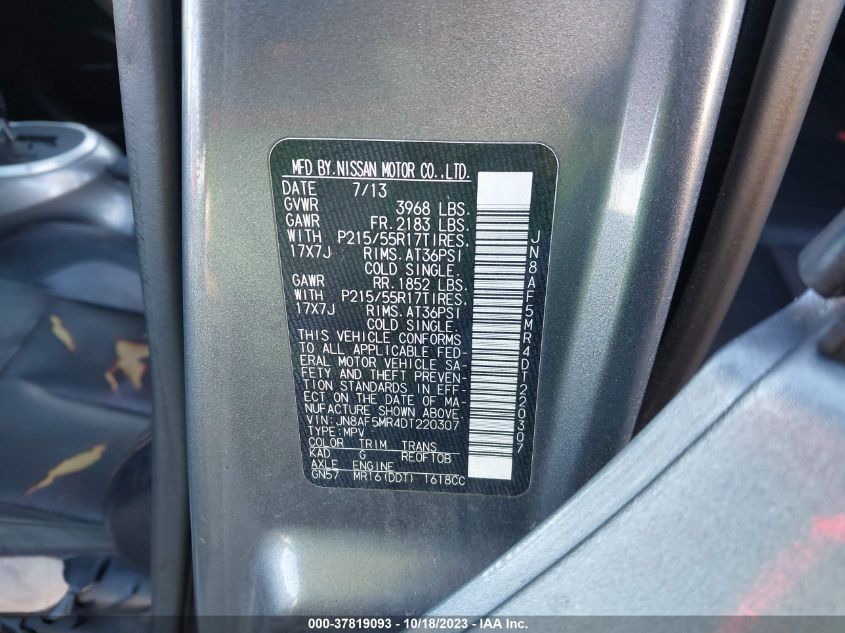 2013 NISSAN JUKE SL - JN8AF5MR4DT220307