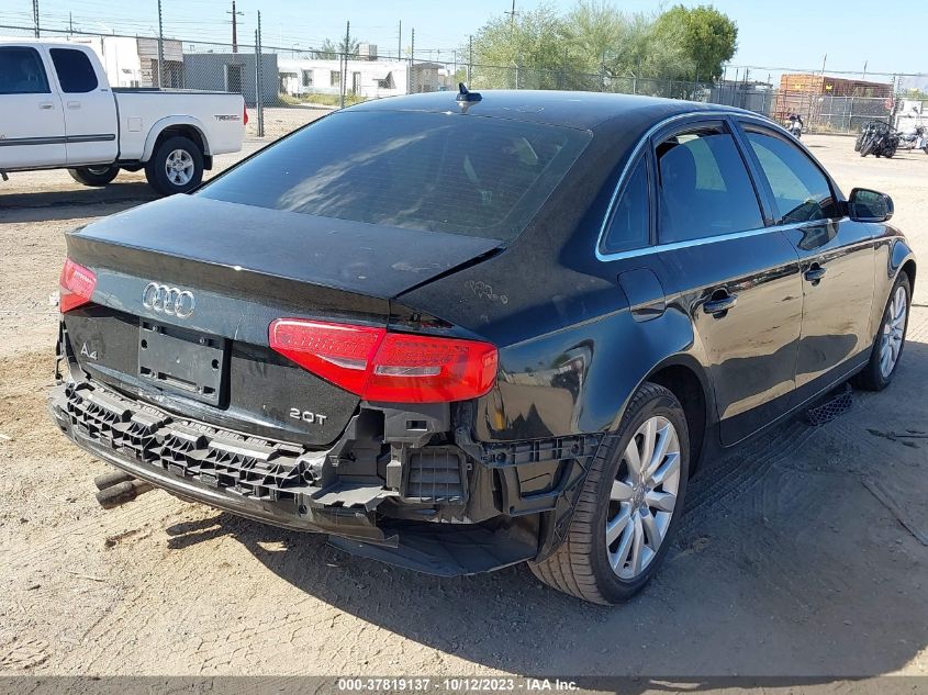 2013 AUDI A4 PREMIUM - WAUAFAFL3DA138624