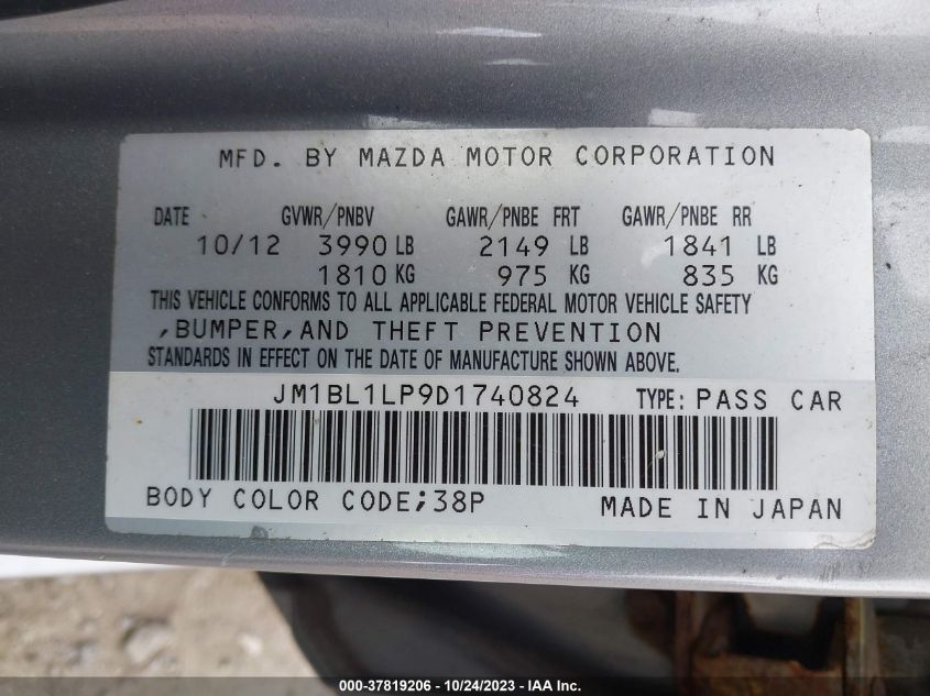 2013 MAZDA 3 I JM1BL1LP9D1740824