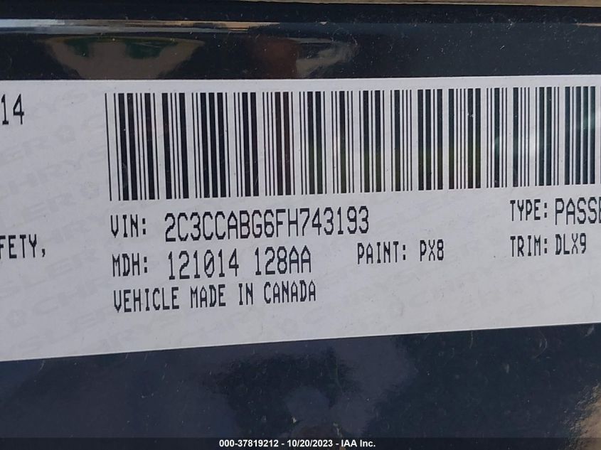 2015 CHRYSLER 300 300S - 2C3CCABG6FH743193