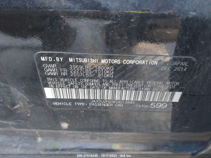 2015 MITSUBISHI LANCER ES - JA32U2FU3FU013845
