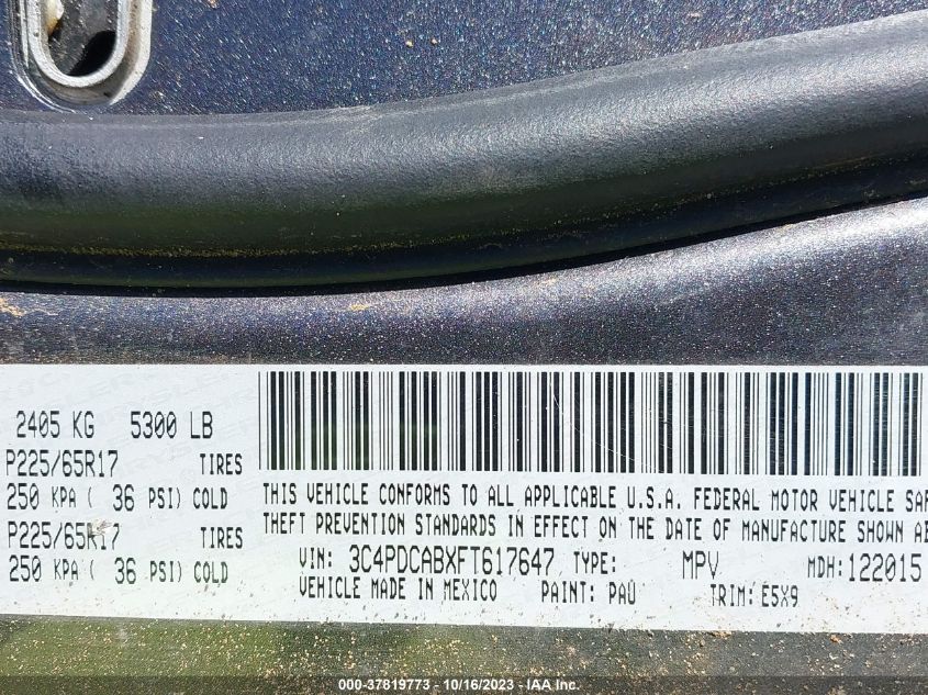 2015 DODGE JOURNEY AMERICAN VALUE PKG - 3C4PDCABXFT617647