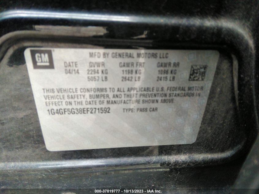 2014 BUICK LACROSSE TOURING - 1G4GF5G38EF271592