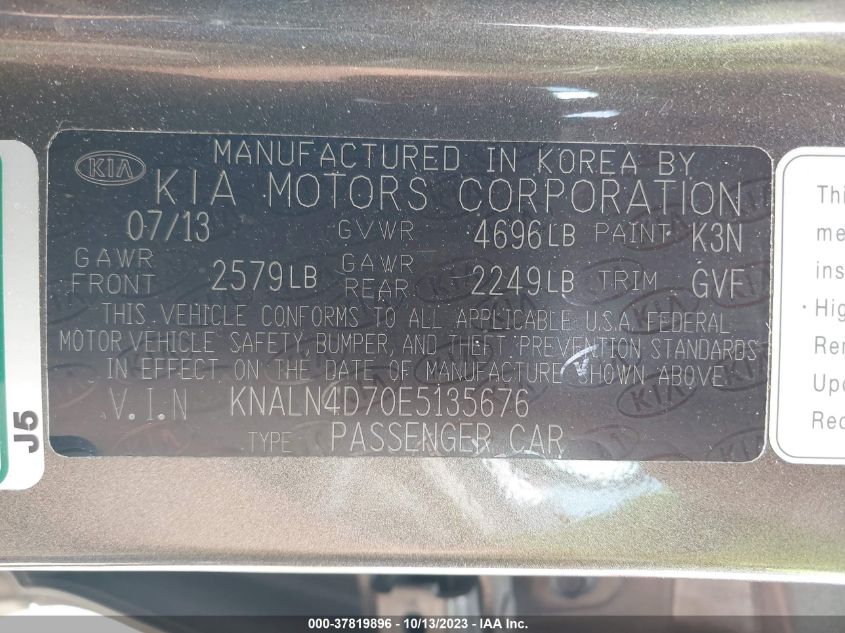 2014 KIA CADENZA PREMIUM - KNALN4D70E5135676