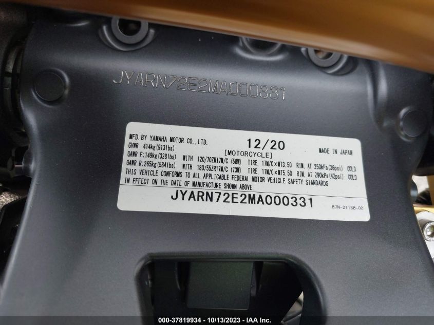 2021 YAMAHA MT09 D JYARN72E2MA000331