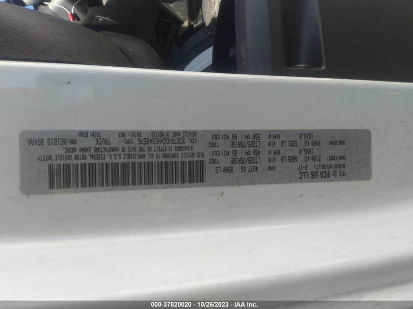 2017 RAM PROMASTER 2500 HIGH ROOF 159" WB 3C6TRVDGXHE549576