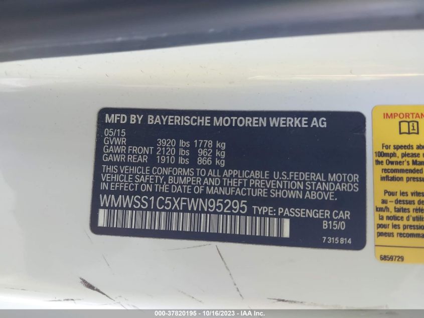 2015 MINI COOPER PACEMAN - WMWSS1C5XFWN95295