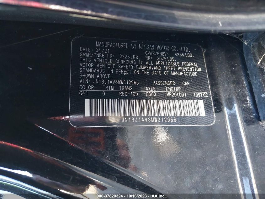2021 NISSAN ROGUE SPORT S - JN1BJ1AV8MW312966