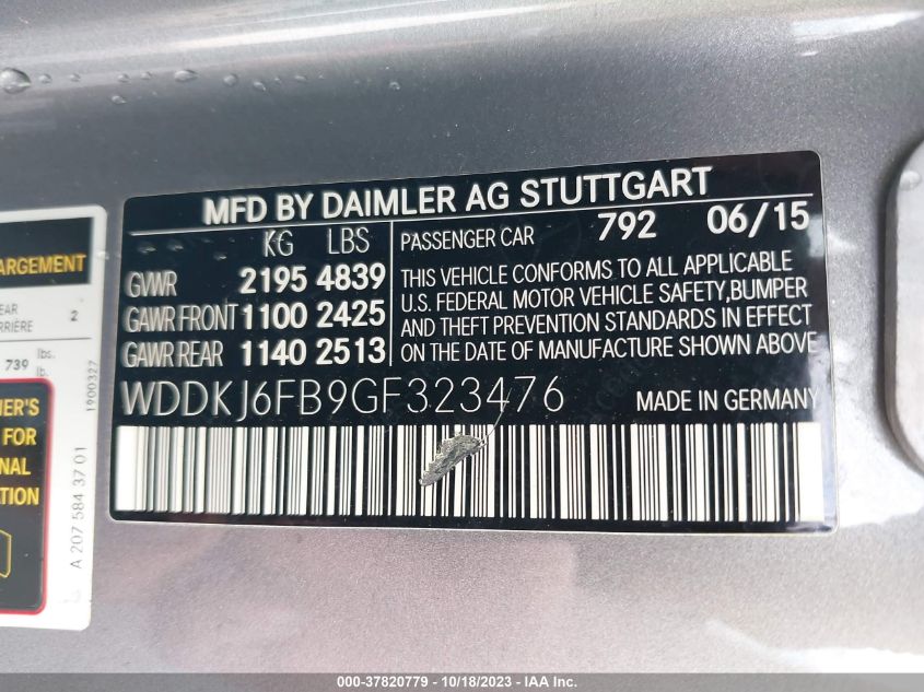 2016 MERCEDES-BENZ E 400 - WDDKJ6FB9GF323476