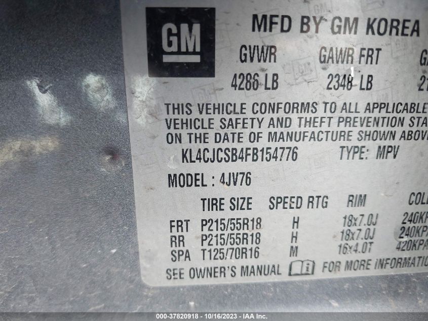 2015 BUICK ENCORE LEATHER - KL4CJCSB4FB154776